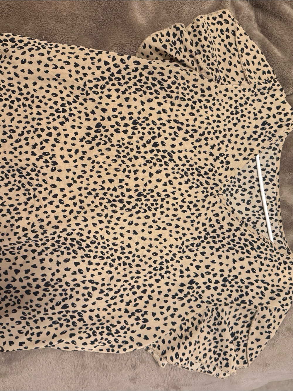 Tan Leopard Print Short Sleeve Top